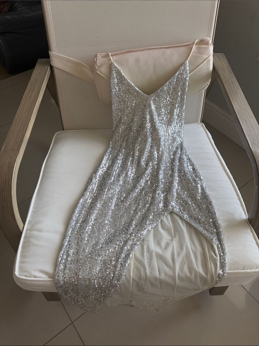 Silver Sequin Slip Dress - Women Intimates & Sleepwear